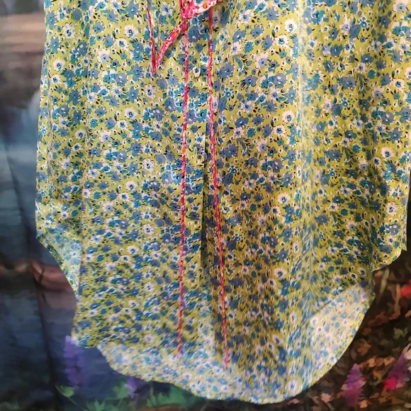 Teal floral Cinq a Sept dress. Size 6 - Picture 3 of 8